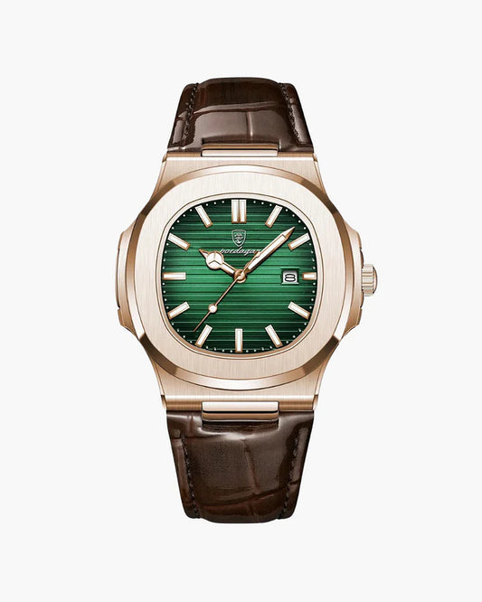 Patek Phillipe leather Brown Strap Green Dial master II
